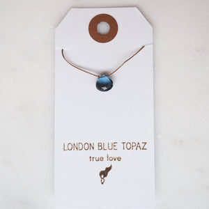 London Blue Topaz Teardrop Necklace: true love