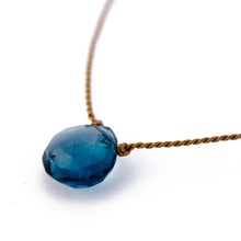 Load image into Gallery viewer, London Blue Topaz Teardrop Necklace: true love
