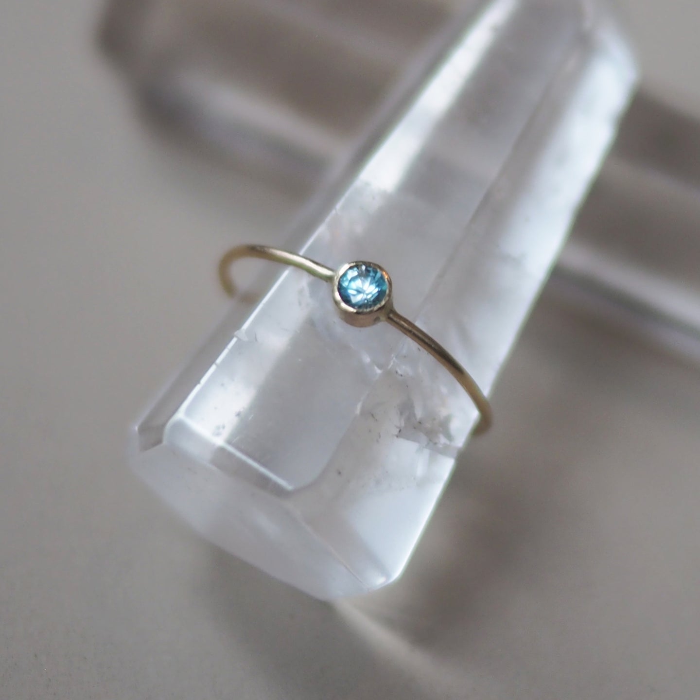 Micro-Solitaire Ring in Blue Zircon