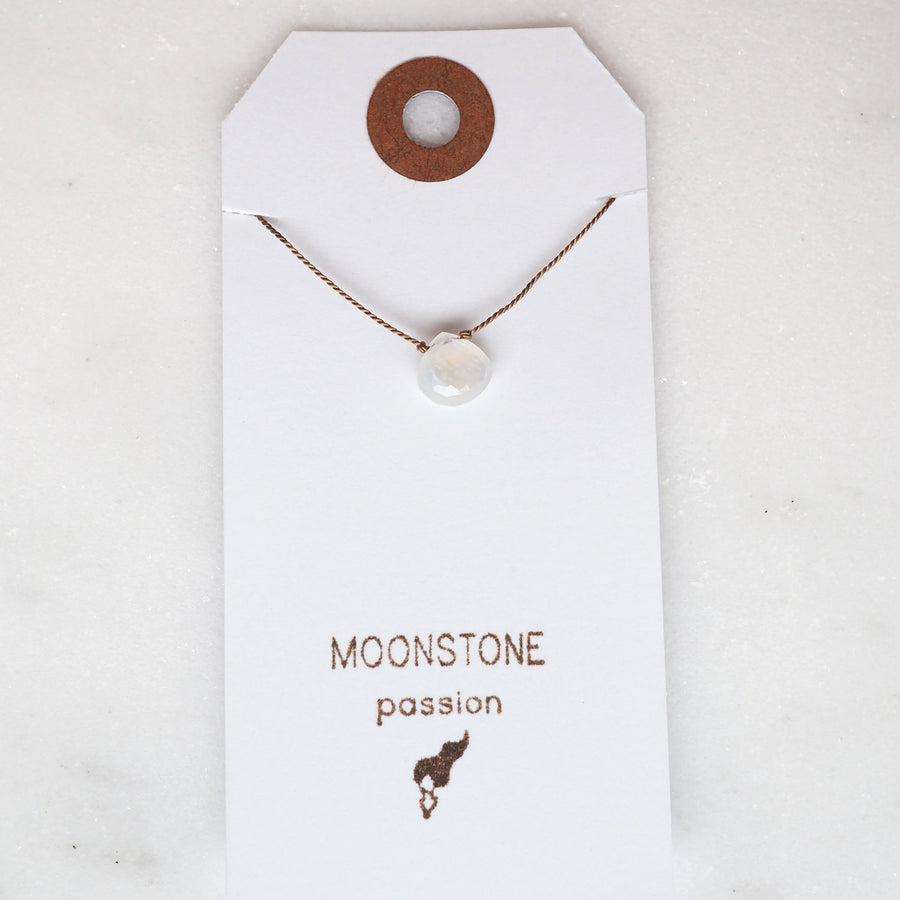 Moonstone Teardrop Necklace: passion
