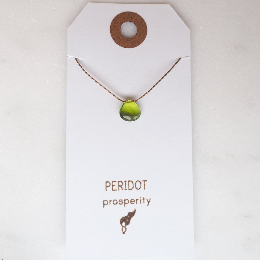 Peridot Teardrop Necklace: prosperity