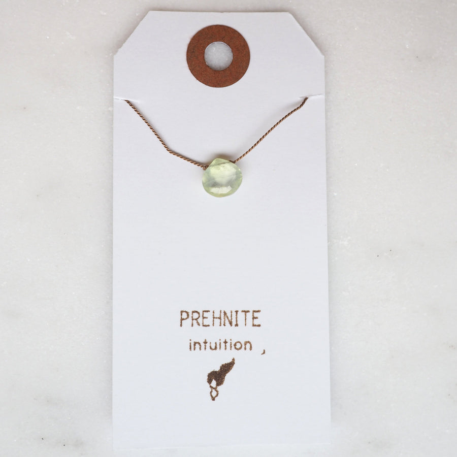 Prehnite Teardrop Necklace: intuition