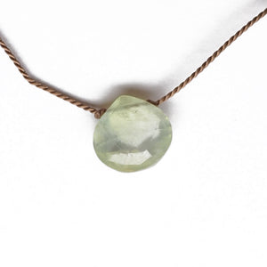 Prehnite Teardrop Necklace: intuition