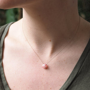 Rhodochrosite Teardrop Necklace: self love