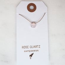 Load image into Gallery viewer, Rose Quartz Teardrop Necklace: compassion
