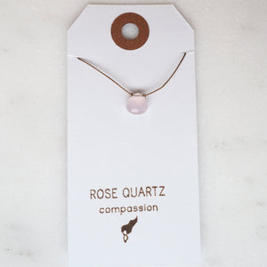 Rose Quartz Teardrop Necklace: compassion