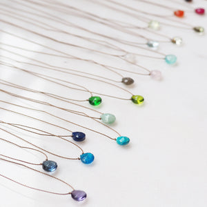 Teardrop Necklace - Choose Your Gemstone