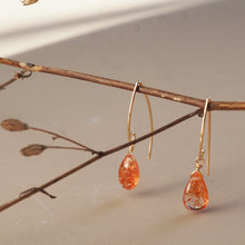 Load image into Gallery viewer, Sunstone Flame Earrings
