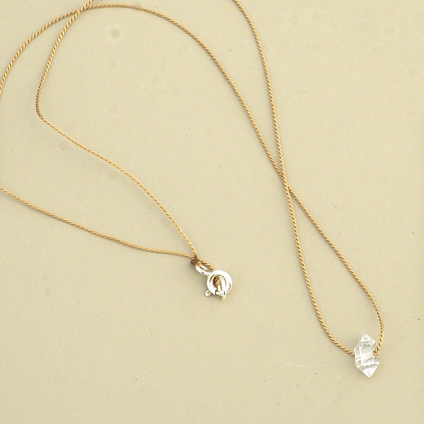 Herkimer Teardrop Necklace: inner strength