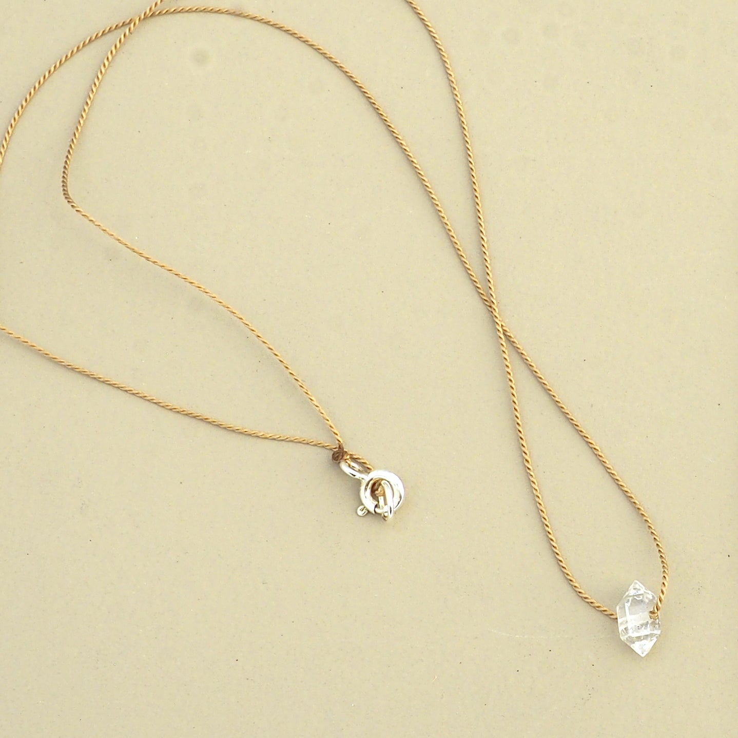 Herkimer Teardrop Necklace: inner strength