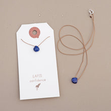 Load image into Gallery viewer, Lapis Teardrop Necklace: confidence

