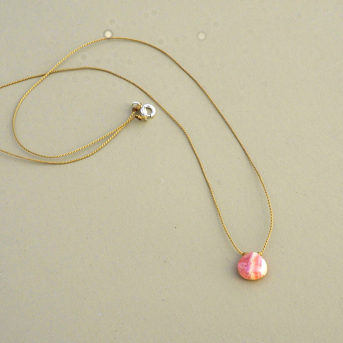Rhodochrosite Teardrop Necklace: self love