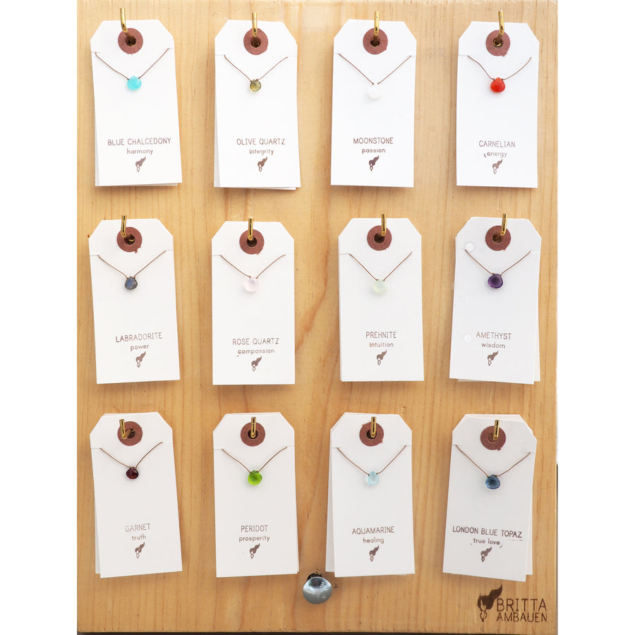 Teardrop Necklace - Choose Your Gemstone